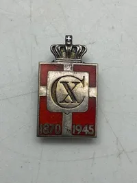 Originalt Georg Jensen kongemærke, sterlingsølv og emalje - 1870-1945