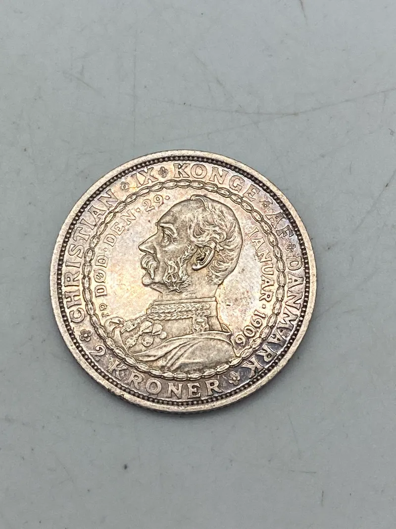 Original 2 kr Erindringsmønt 1906 - sølv (15 gram)
