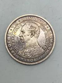 Original 2 kr Erindringsmønt 1906 - sølv (15 gram)