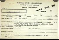 Originalt lot fra falden US soldat WW2 KIA 1 Lt George Milton Lewis (1920-1944) papirer medfølger ikke
