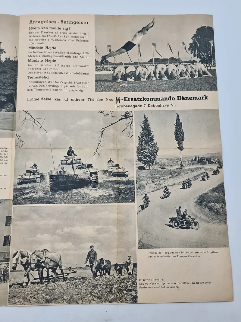 Originalt hvervehæfte frikorps Danmark