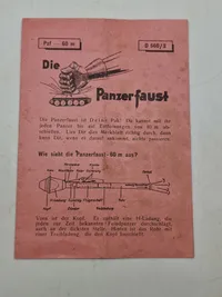 Original WW2 Panzerfaust instruktions seddel