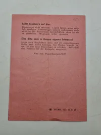 Original WW2 Panzerfaust instruktions seddel