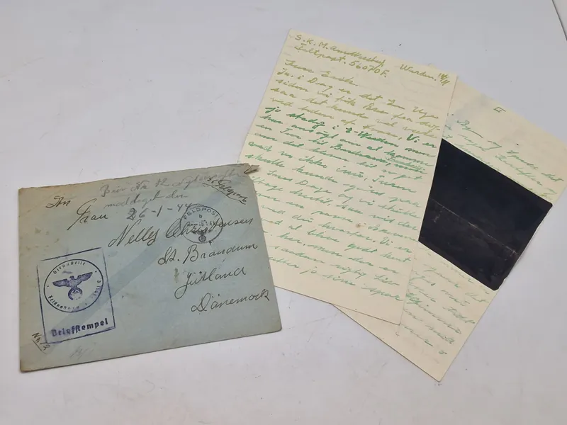 Originalt SS feltpost fra dansk frivillig WW2, censur