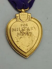 Originalt WW2 purple heart med nummer