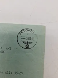 Originalt vernemager brev sendt fra Tyskland til Danmark