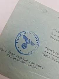 Originalt vernemager brev sendt fra Tyskland til Danmark