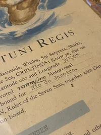 Originalt Inperium Neptuni Regi diplom - udstedt ifbm sejlads med M/S Birgitte Torm