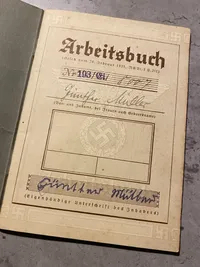 Original tysk Arbeitsbuch - tilhørende Gühnter Müller. Bogen er godt udfyldt