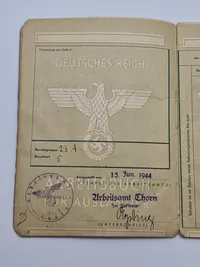 Original arbejdsbog fra Dansk tysklandsarbejder