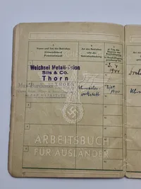 Original arbejdsbog fra Dansk tysklandsarbejder