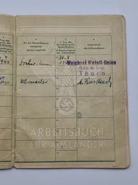 Original arbejdsbog fra Dansk tysklandsarbejder
