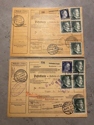 Originale regninger sendt fra det tyske rige til København
