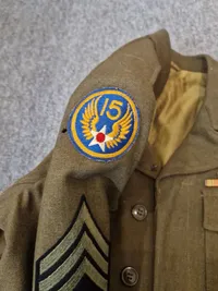 Original Amerikansk flyver sergent 15 air force 1944 dateret