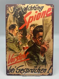 Tysk blikskilt, ww2 - reproduktion