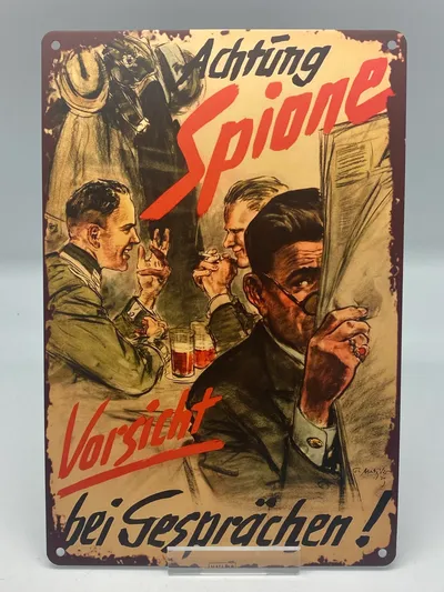 Tysk blikskilt, ww2 - reproduktion