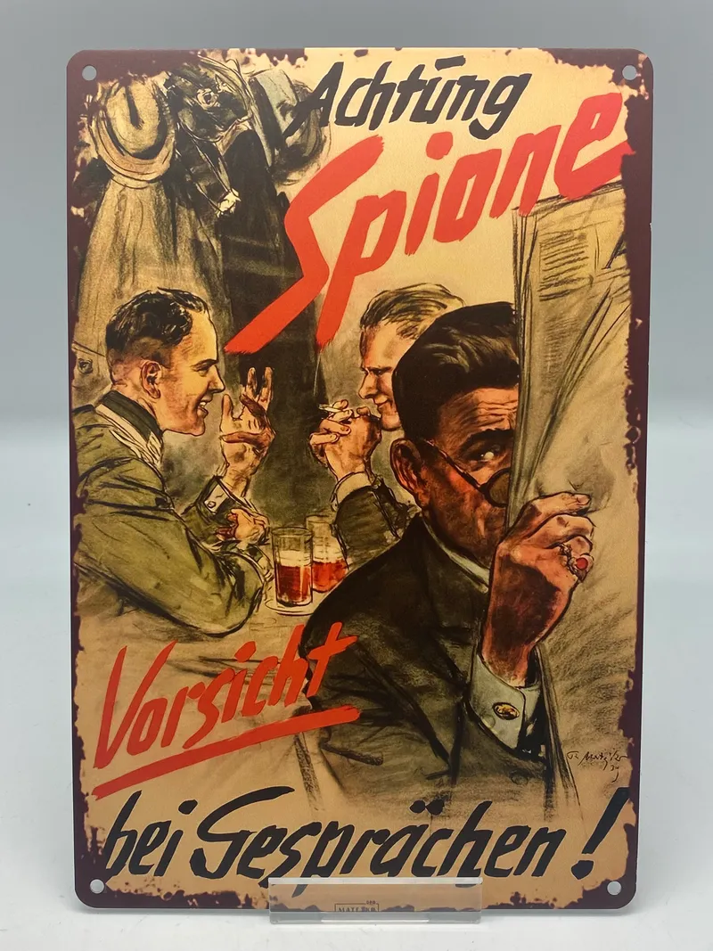 Tysk blikskilt, ww2 - reproduktion
