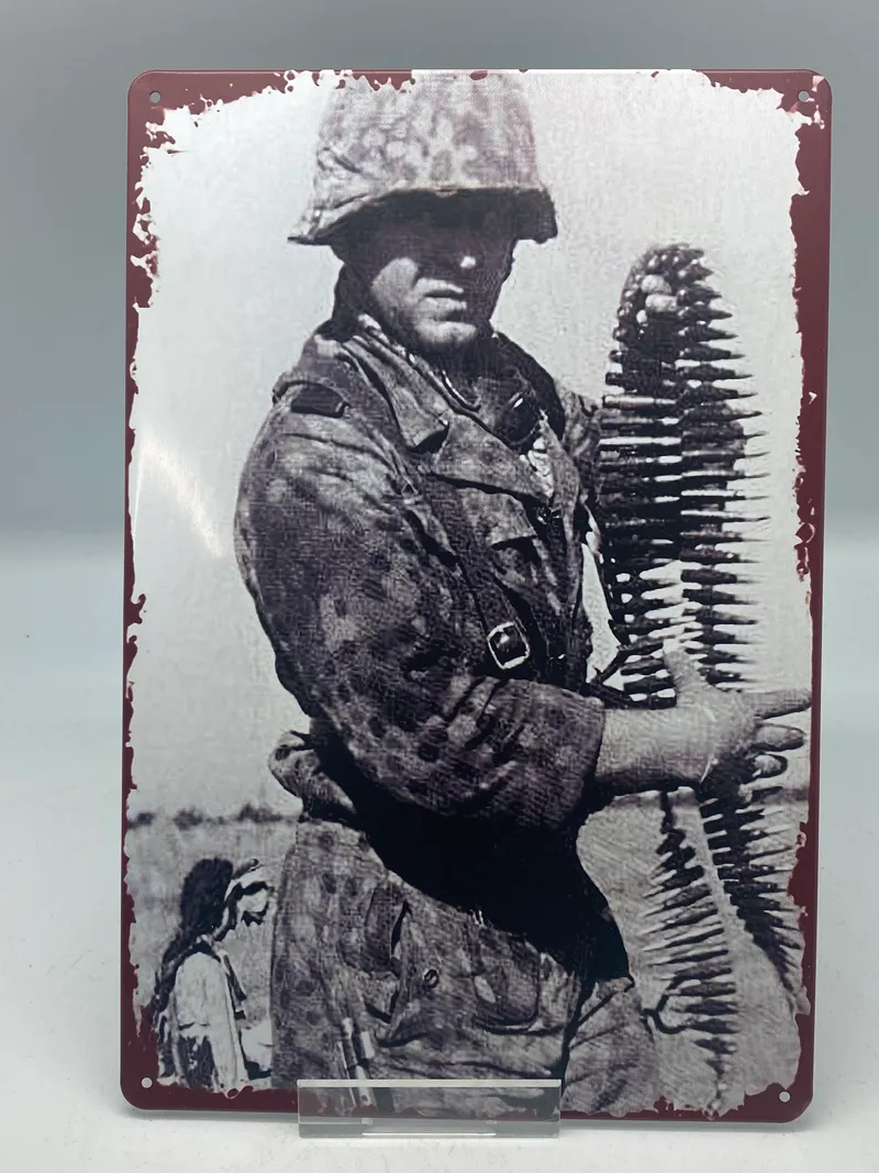 Tysk blikskilt, ww2 - reproduktion