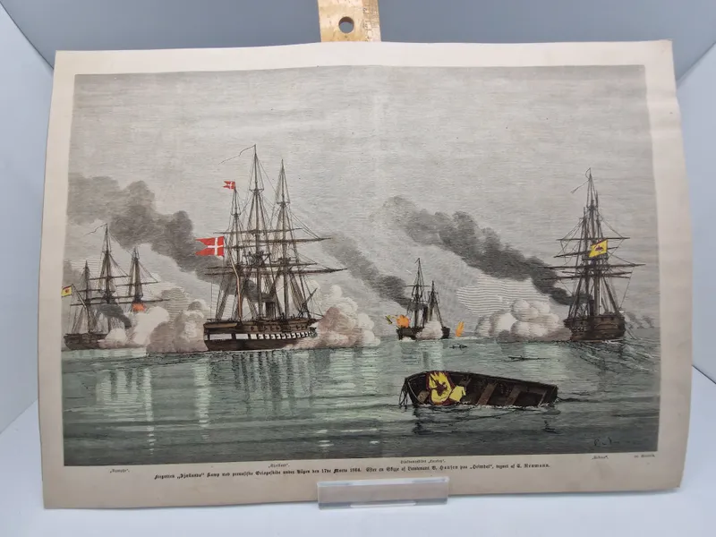 Originalt 1864 håndkolorerede stik