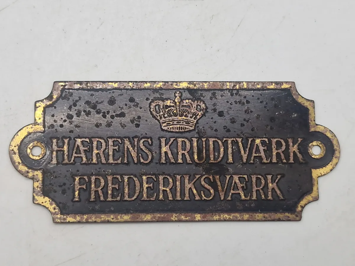 Originalt Skilt Hærens krudtværk Frederiksværk