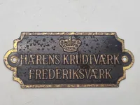 Originalt Skilt Hærens krudtværk Frederiksværk