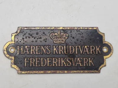 Originalt Skilt Hærens krudtværk Frederiksværk
