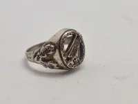 Original Tysk WW2  faldskærmsjæger kantine ring af sølv