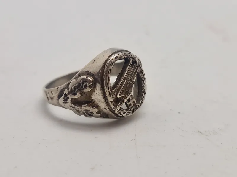 Original Tysk WW2  faldskærmsjæger kantine ring af sølv
