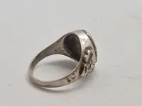 Original Tysk WW2  faldskærmsjæger kantine ring af sølv