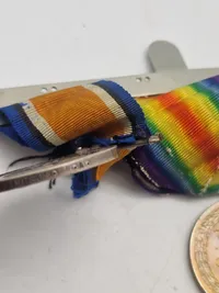 Original Elgelsk WW1 og WW2 medalje spange, navngiven