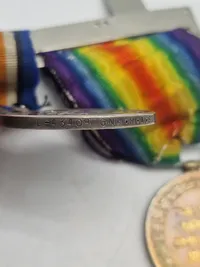 Original Elgelsk WW1 og WW2 medalje spange, navngiven