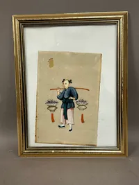 Chinese pith or rice paper painting, Qing Dynasty ( 1644-1911)