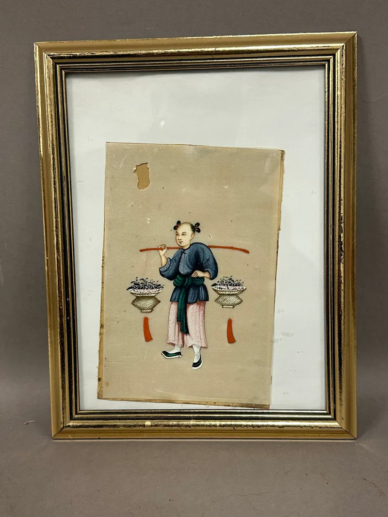 Chinese pith or rice paper painting, Qing Dynasty ( 1644-1911)