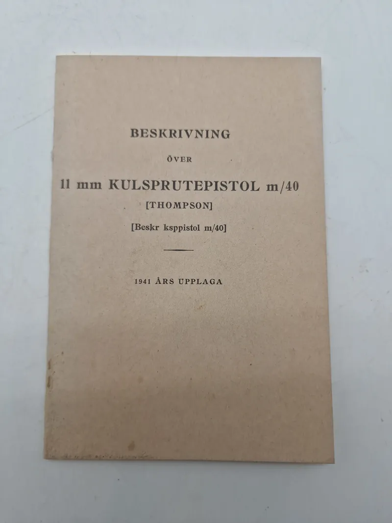 Beskrivning kulsprutepistol M40 Thompson 1940