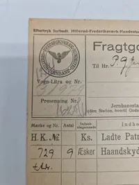 Fragt brev fra Hærens krudtværk 1944