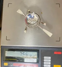 Original te si af 830 sølv, greb af ben - vægt 75,5 gram
