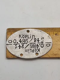 Originalt tysk Kriegsmarine erkennungsmarke, ww2 (Ostsee)