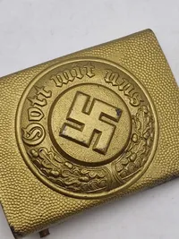Originalt bæltespænde for Wasserschütz Polizei, ww2 - sjældent set til salg i dk, stemplet bagpå