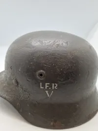 Original tysk hjelm, ww2 - genbrugt af Lokal Forsvars Region “V”