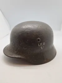 Original tysk hjelm, ww2 - genbrugt af Lokal Forsvars Region “V”
