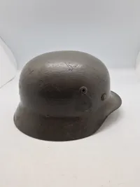 Original tysk hjelm, ww2 - genbrugt af Lokal Forsvars Region “V”