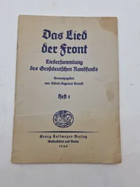 Originalt tysk sanghæfte, ww2