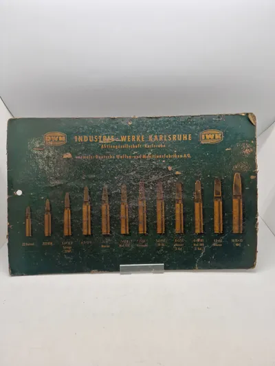 Original Tysk patrontavle Industris Werke Karlsruhe