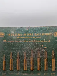 Original Tysk patrontavle Industris Werke Karlsruhe