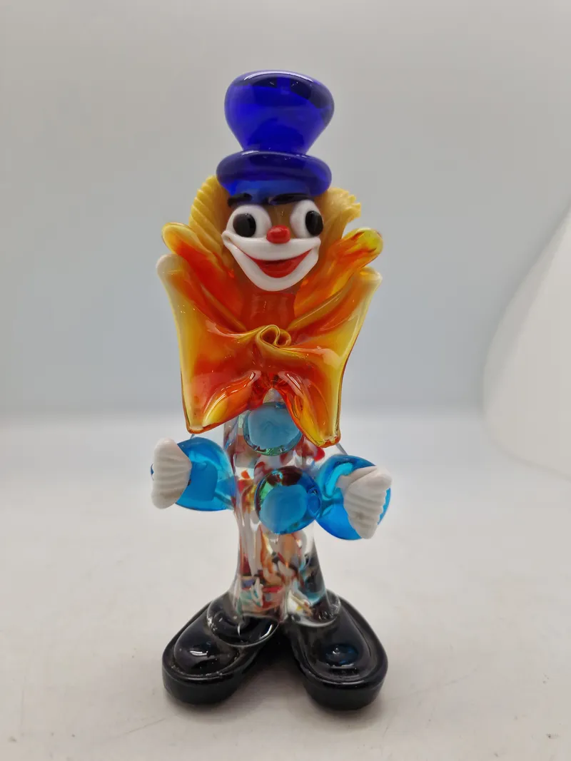 Vintage Murano Hand Blown Glass Clown Made In Italy