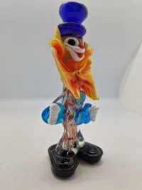 Vintage Murano Hand Blown Glass Clown Made In Italy