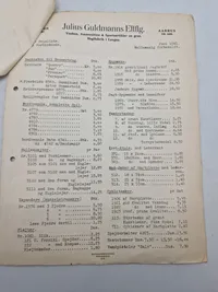 Original prisliste for haglpatroner 1941