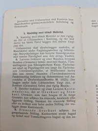 Samling originale instruktioner for kastning af håndbombe og håndgranat
