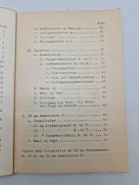 Originalt hæfte - foreløbig beskrivelse af 20 mm maskinkanon og ammunition