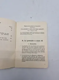 Fransk instruktionshæfte for granater
